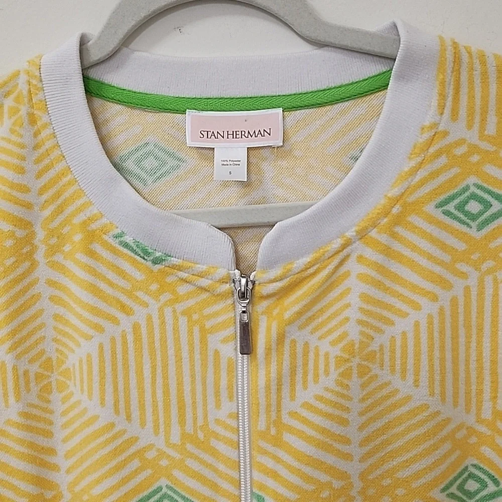 Stan Herman  Coastal Mosaic Ripples Zip Lounge/ Robe Dress Sunshine Size Small - Picture 6 of 16